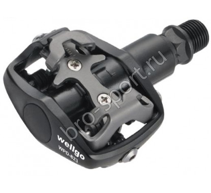 Велосипедные педали Wellgo контактные wpd-823, mtb. материал: алюминий, ось cr-mo, с подшипниками. размер: 81х63х35мм. вес: 360г. цвет: чёрный. крепление 98a/shimano 51. в торговой упаковке